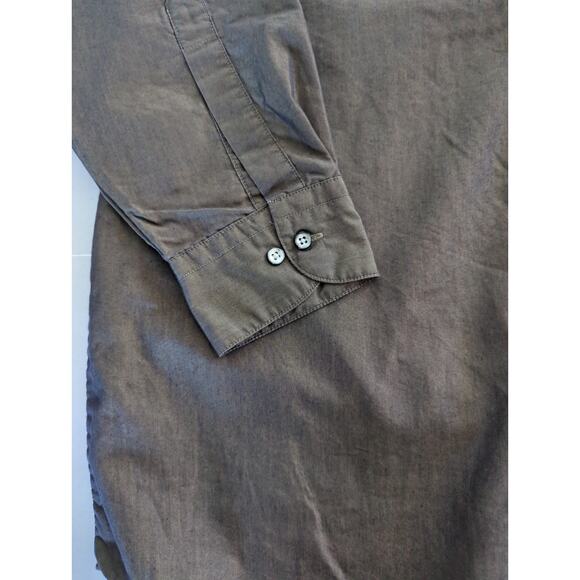 Etienne Aigner Dark Gray Button Up Oxford Dress Shirt Men's Size 16 1/2 32/33 - Picture 4 of 7